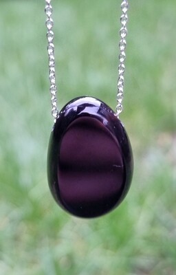 Black Obsidian Crystal Pendant Necklace Grounding/Protection