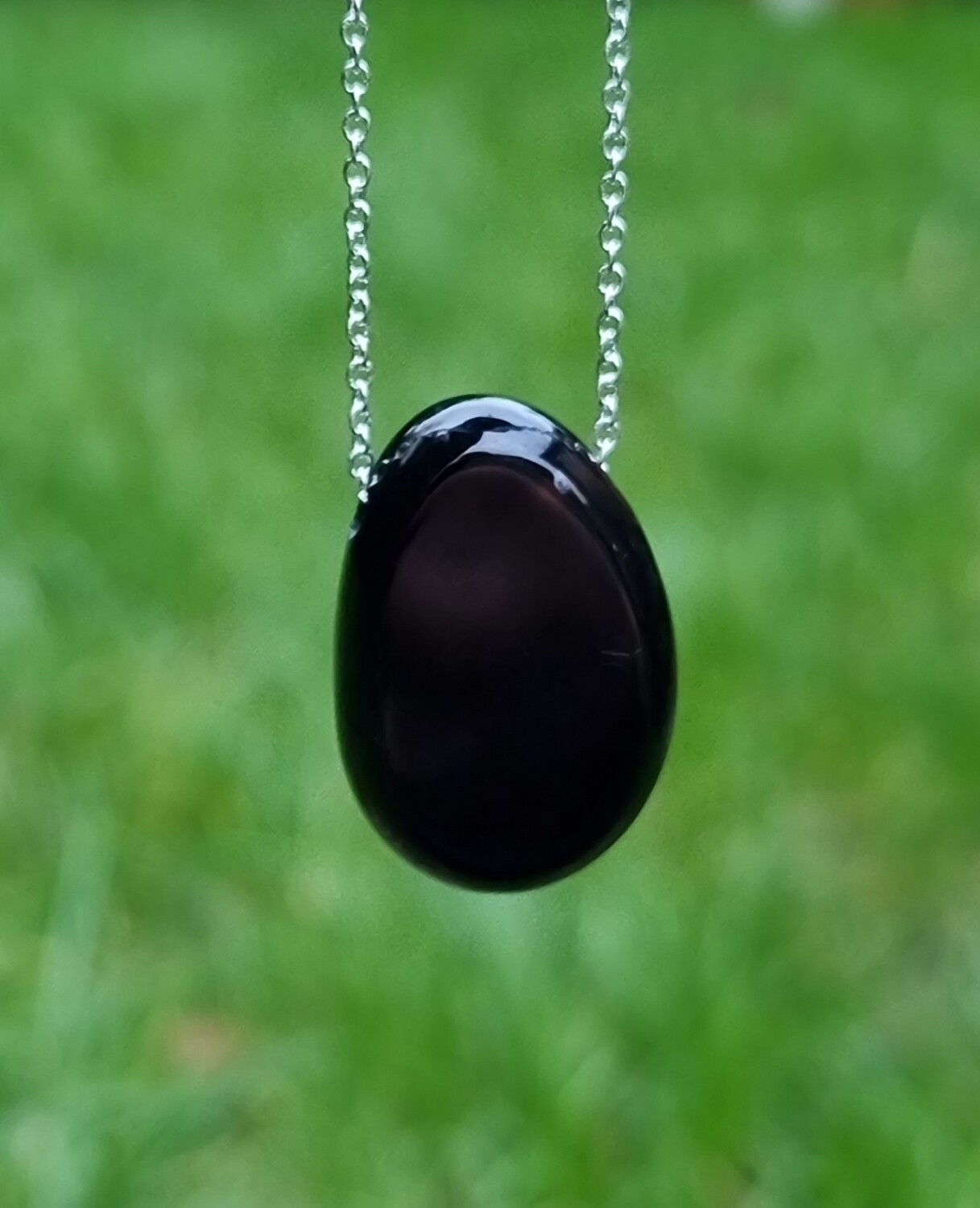 Black Obsidian Crystal Pendant Necklace Grounding/Protection