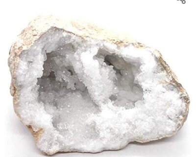 Geode Cluster Clear Quartz Snow White Sparkly Geode Large 