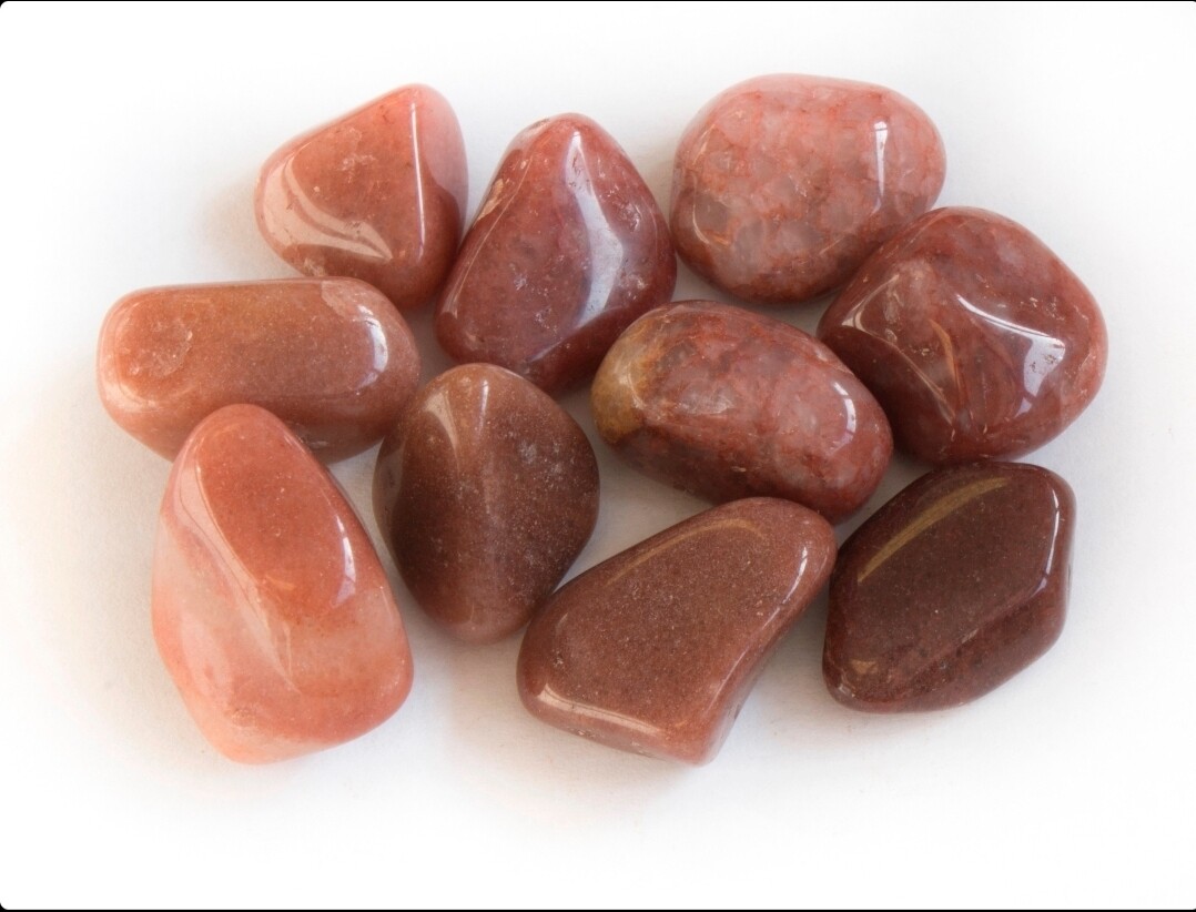 Red Quartz Crystal Tumbled Abundance &amp; Vitality