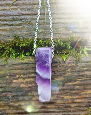 Amethyst Amulet Crystal Aura Healing Necklace Pendant 