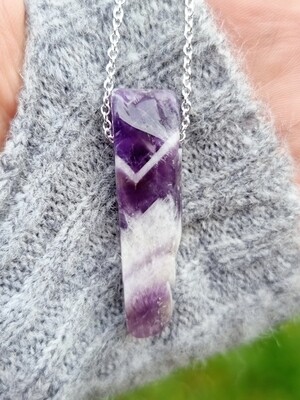 Amethyst Amulet Crystal Aura Healing Necklace Pendant 