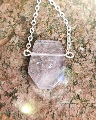 Morganite Amulet of Light  Necklace Pendant 