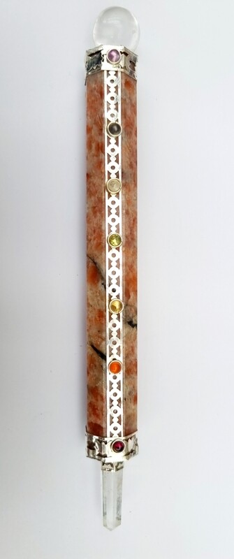 Sunstone Crystal Healing Wand Chakra Energy Generator 