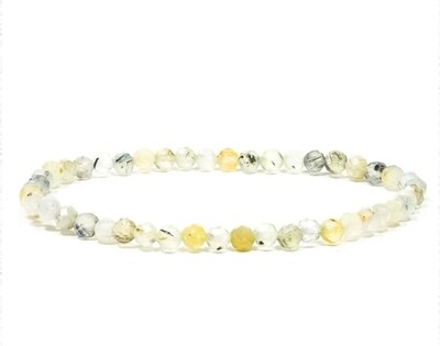 Prehnite Crystal facet cut bracelet elastic
