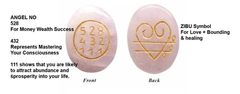 Rose Quartz Crystal Love Switch Word &amp; Zibu Symbol of Balance Heart Stone  Switch words Gemstone for Reiki Healing Crystal for Men and Women
