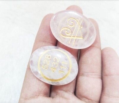 Rose Quartz Crystal Love Switch Word &amp; Zibu Symbol of Balance Heart Stone  Switch words Gemstone for Reiki Healing Crystal for Men and Women