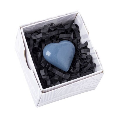 Angelite Crystal Heart Large Peru Natural Stone Angel Protection