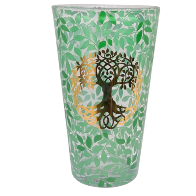 Tree of Life Drinking Glass Green