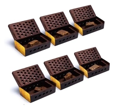 Incense resin collection in wooden boxes