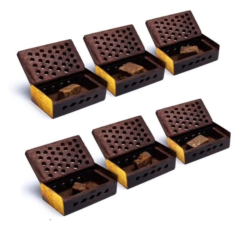 Incense resin collection in wooden boxes