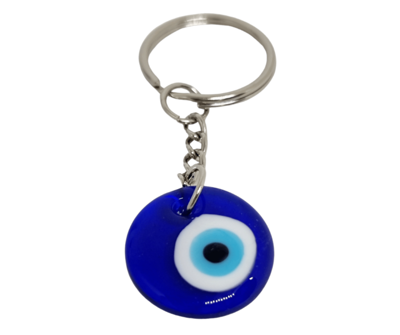 Turkish Blue Evil Eye Keychain with Keyring