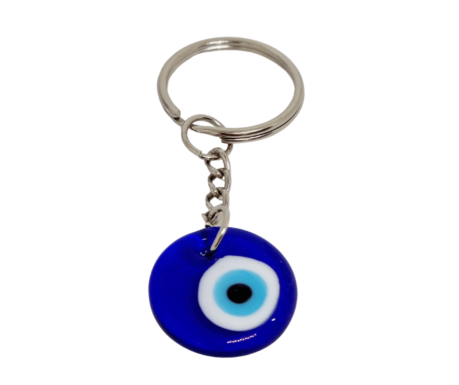 Turkish Blue Evil Eye Keychain with Keyring