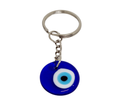 Turkish Blue Evil Eye Keychain with Keyring