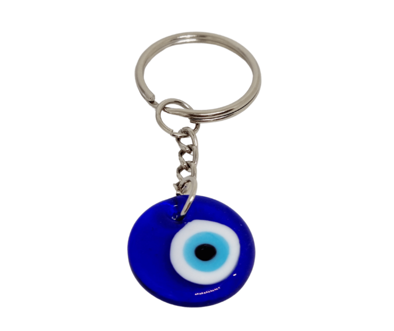 Turkish Blue Evil Eye Keychain with Keyring