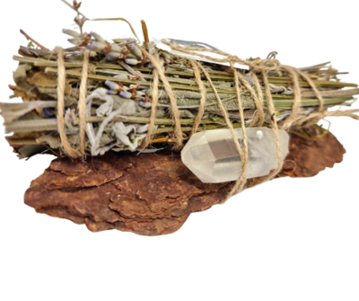 CEDAR SAGE SMUDGE STICK WAND HERBAL CLARITY 6"