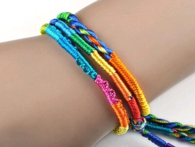 Bracelets Multicolour Braid Friendship Cords Strand Bracelet × 2 pcs