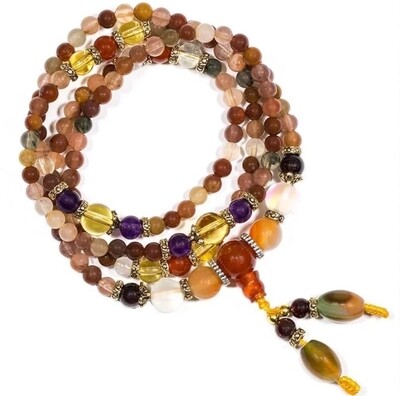 Mala chakra crystal aura necklace mix elastic
