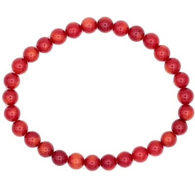 Bracelet Bamboo Coral Red Positivity Happiness Journey Protection 