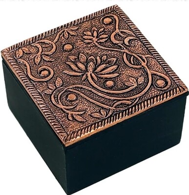 Jewellery box lotus copper color