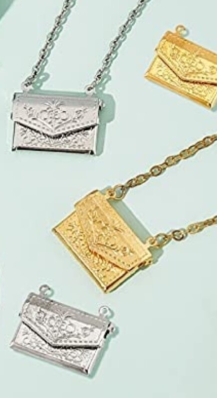 Locket Pendant Secret Message/Photo Frame Bag Shape Pendant Necklace 