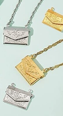 Locket Pendant Secret Message/Photo Frame Bag Shape Pendant Necklace 