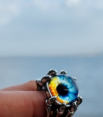 Eye Claw Ring Antique Silver 