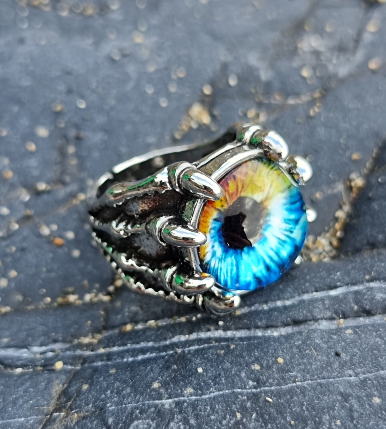 Eye Claw Ring Antique Silver 