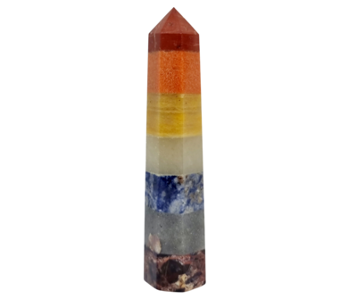 7 Chakra Tower Obelisk L 11.5cm -13cm
