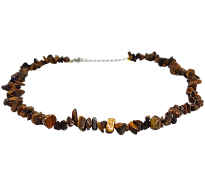 Tiger Eye Natural Gemstone Chips Necklace