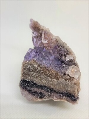 Purple Fluorite - Pyrite Quartz Crystal Cluster 