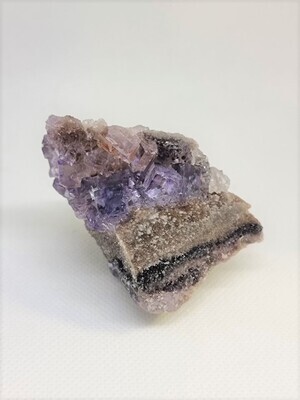 Purple Fluorite - Pyrite Quartz Crystal Cluster 