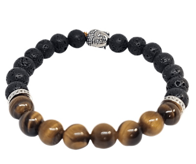 Bracelet Tiger Eye / Lava Stone Aromatherapy. Safe journey 
