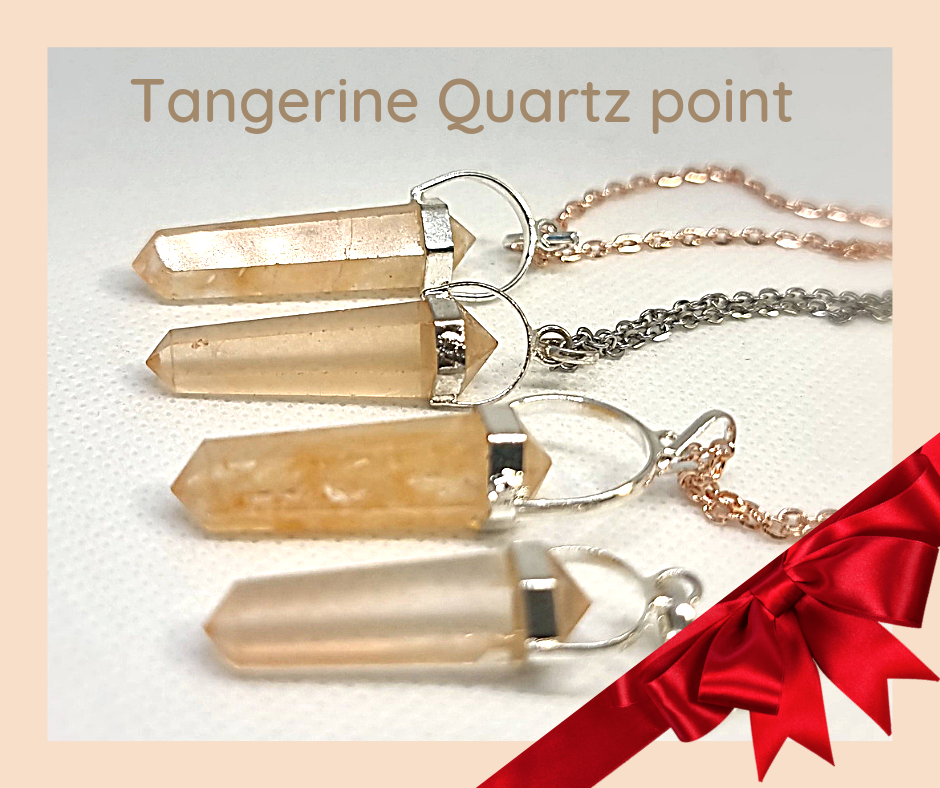 Tangerine Quartz Point Pendant