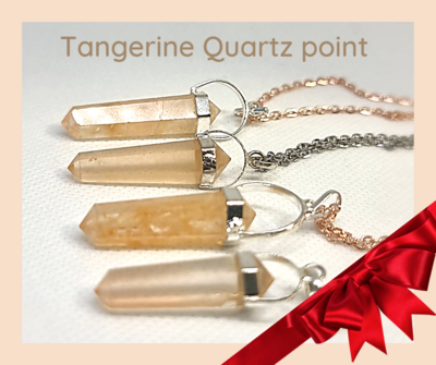 Tangerine Quartz Point Pendant