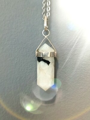Moonstone Pendant Natural stone Crystal Necklace - Balance, Harmony &amp; New beginning