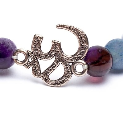 Bracelet Amethyst/ Aquamarine/Rock crystal + Ohm