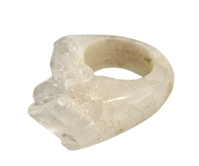 Cluster natural stone ring