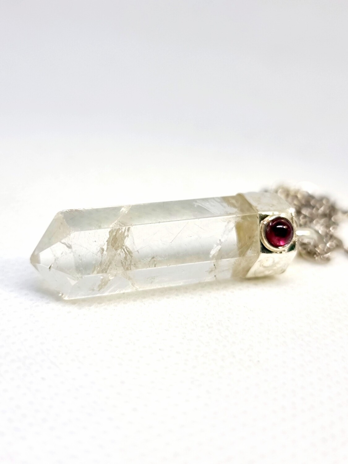 NATURAL  CLEAR QUARTZ BULLET POINT CRYSTAL PENDANT NECKLACE Healing  Raw Quartz Gemstone Chakra Wire Wrapped Crystal Pendant Necklace Vintage Clear Rock Quartz Crown Chakra Clarity 