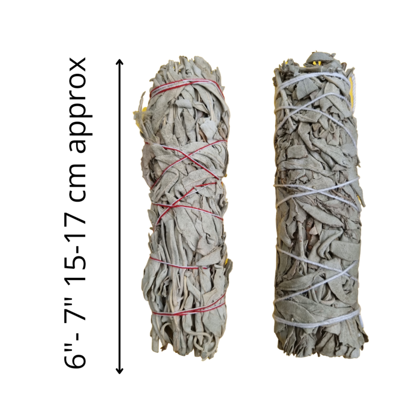 WHITE SAGE SMUDGE STICK SET LARGE 6"- 7" + PALO SANTO 4" +  ANY CRYSTAL ON YOUR CHOICE