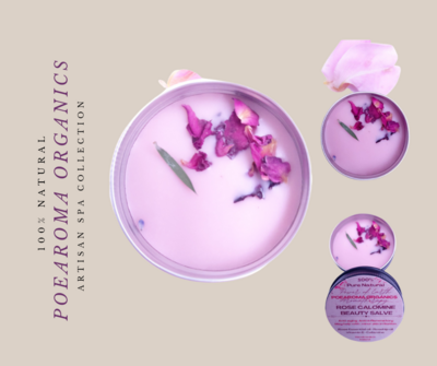Rose Magnolia Calomine Aromatherapy Balm Organic - Uplifting Mood enhancing 
