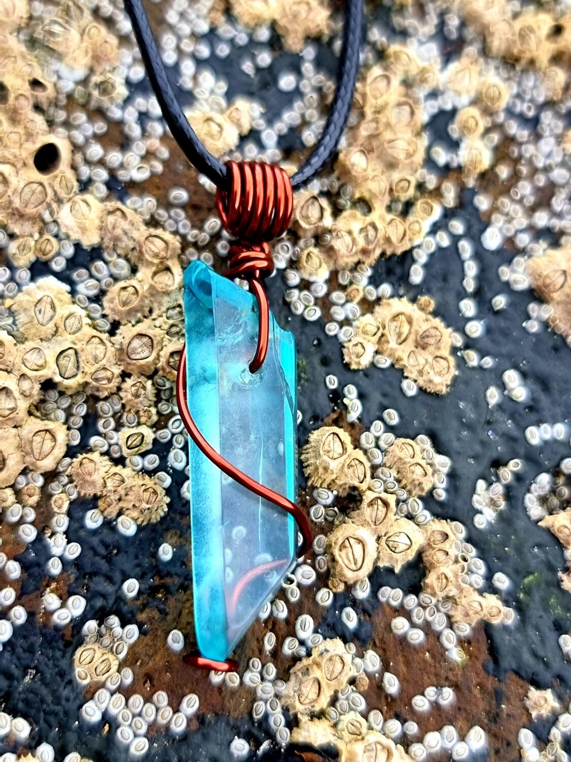 Blue Quartz Crystal Pendant Necklace 