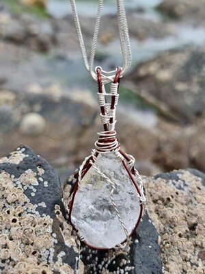 Rock Crystal Pendant Necklace Clarity 