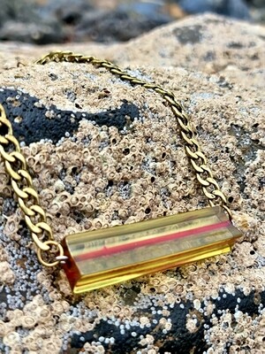 Green Resin Necklace Rectangular 