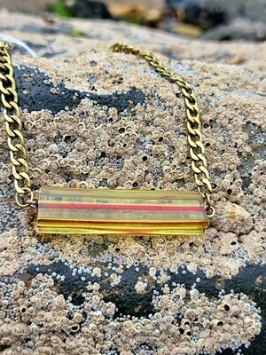 Green Resin Necklace Rectangular 
