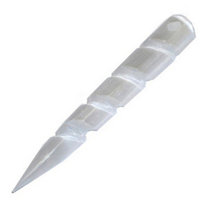 Selenite Crystal Spiral Wand Point Massage Wand