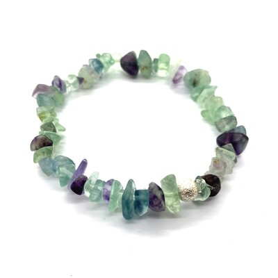 Fluorite Bracelet Crystal Chip Rainbow 