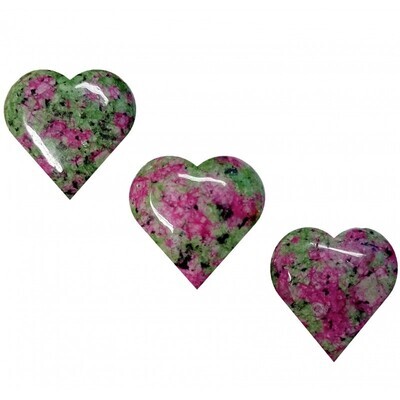 Ruby Zoisite Poliahed Puff Heart Crystal 
