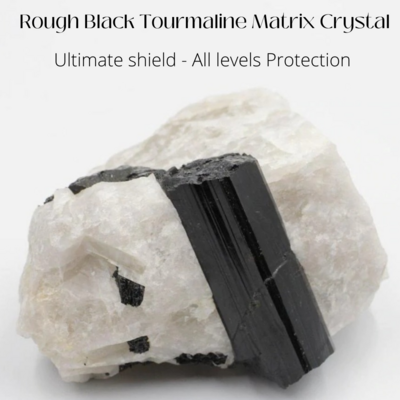 Tourmaline Black Rough Matrix Natural Crystal All Level Protection 