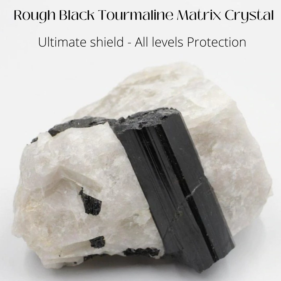 Tourmaline Black Rough Matrix Natural Crystal All Level Protection 